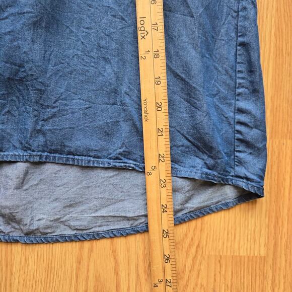 LOFT Outlet Womens Chambray Tie-Back Top S(P) Cottage Prairie Western Bohemian - Picture 9 of 9